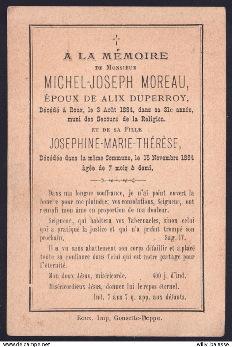 +++ Image Religieuse - Image Pieuse - Faire Part Décès - Mme MOREAU Et Sa Fille - Duperroy - ROUX 1853 - 1884 // - Devotion Images