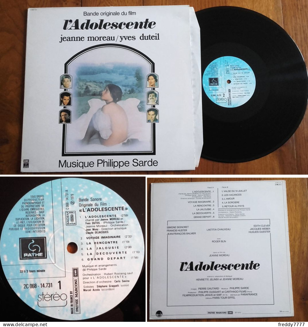 RARE LP 33t RPM (12") BOF OST «L'ADOLESCENTE» (Philippe Sarde, Jeanne Moreau, FRANCE 1979 - Soundtracks, Film Music