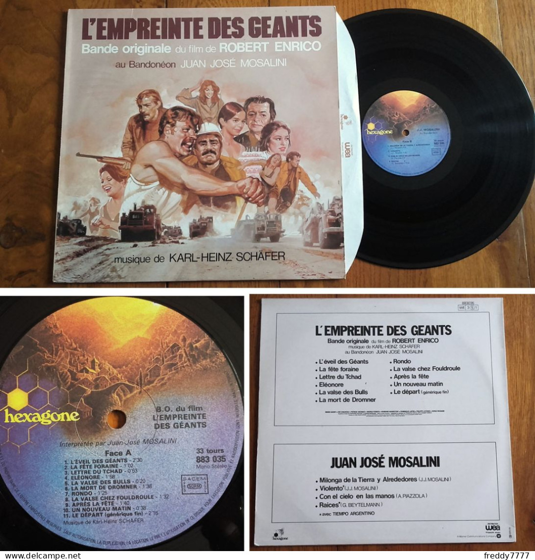 RARE LP 33t RPM (12") BOF OST «L'EMPREINTE DES GEANTS» (Karl Heinz Schäfer) FRANCE 1980 - Soundtracks, Film Music
