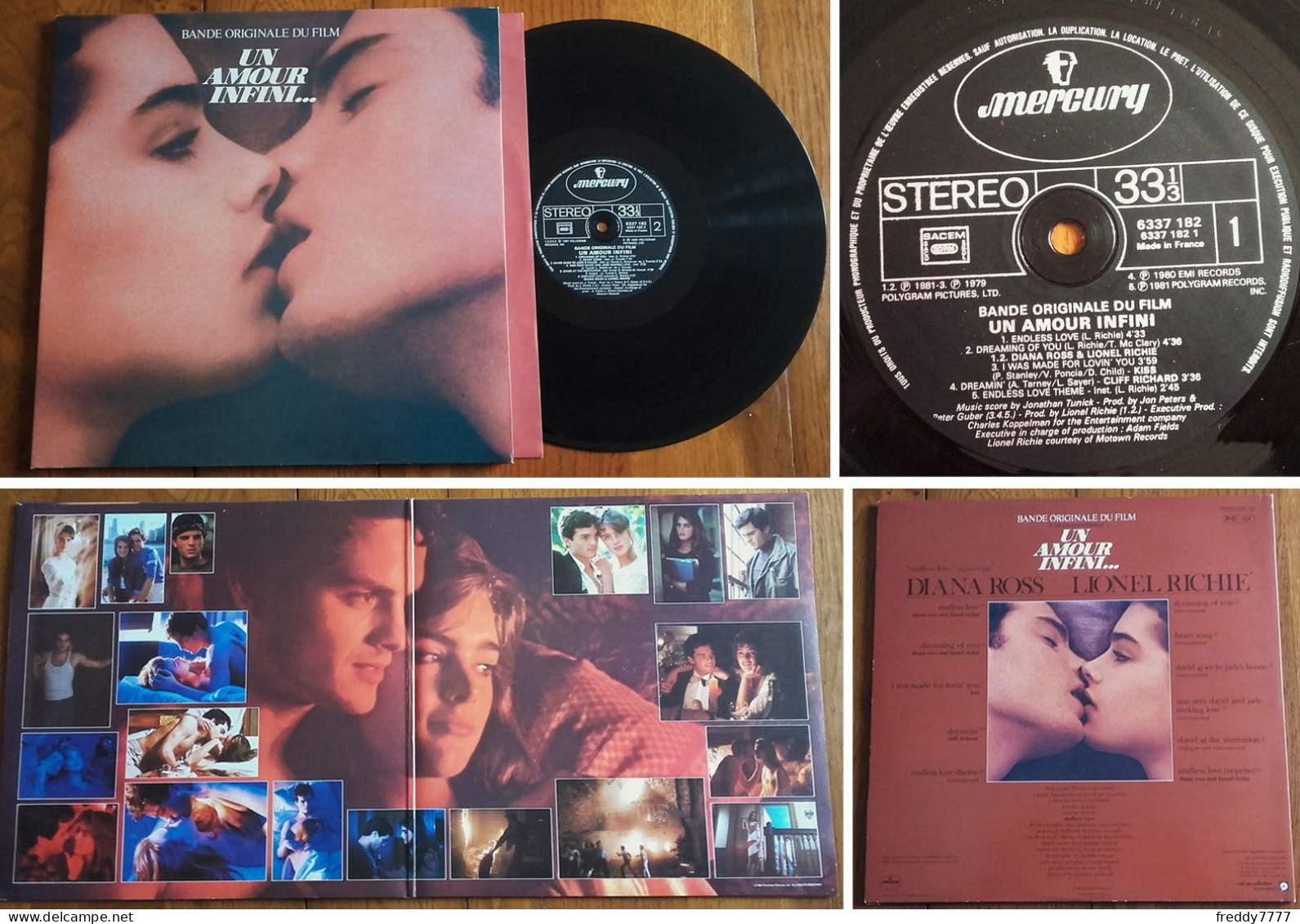 RARE LP 33t RPM (12") BOF OST «UN AMOUR INFINI» (Kiss, Diana Ross Etc..) FRANCE 1981 - Musique De Films