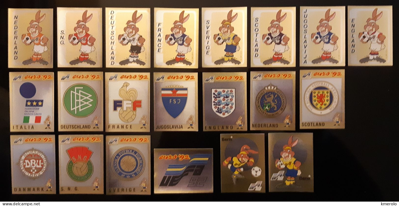 Lotto 21 Figurine Panini EURO 1992 NUOVE CON VELINA SOLO SCUDETTI PERFETTE !! - Edition Italienne