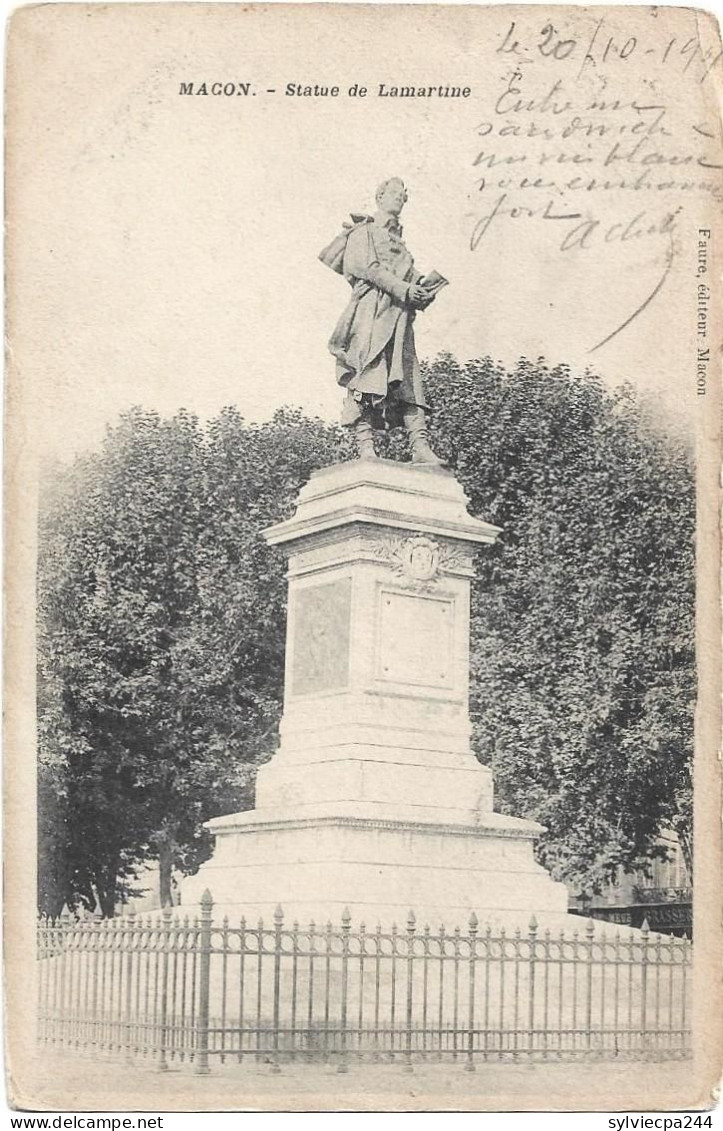 CPA 71 - MACON - STATUE DE LAMARTINE - Macon