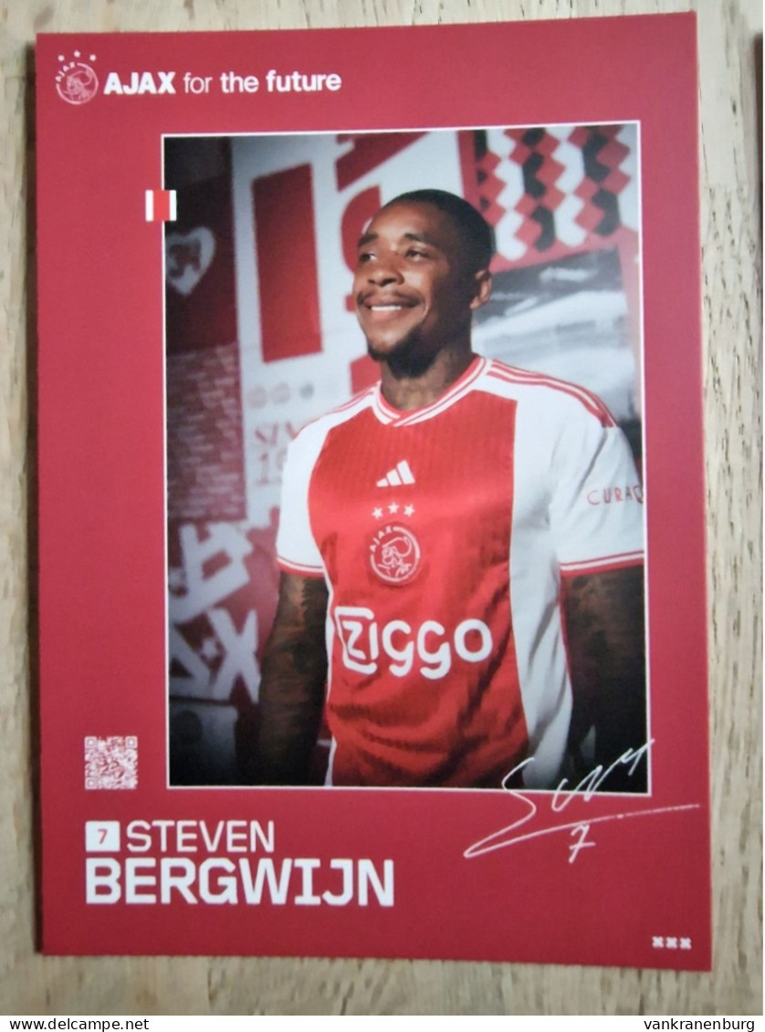 Card Steven Bergwijn - Ajax Amsterdam - 2023-2024 - Football - Soccer - Voetbal - Fussball - Tottenham Hotspur PSV - Fussball