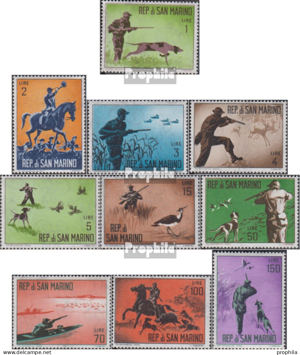 San Marino 739-748 (kompl.Ausg.) Postfrisch 1962 Jagdwesen - Unused Stamps