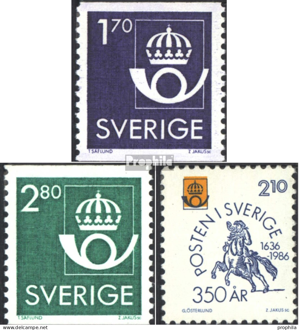 Schweden 1379-1380,1381 (kompl.Ausg.) Postfrisch 1986 Postemblem, Schwedische Post - Neufs