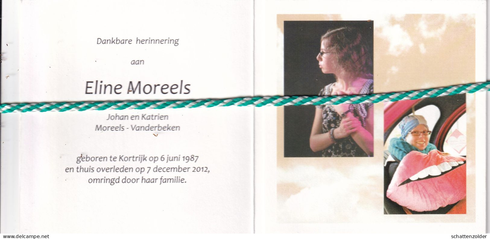 Eline Moreels-Vanderbeken, Kortrijk 1987, 2012. Foto Accordeon - Décès
