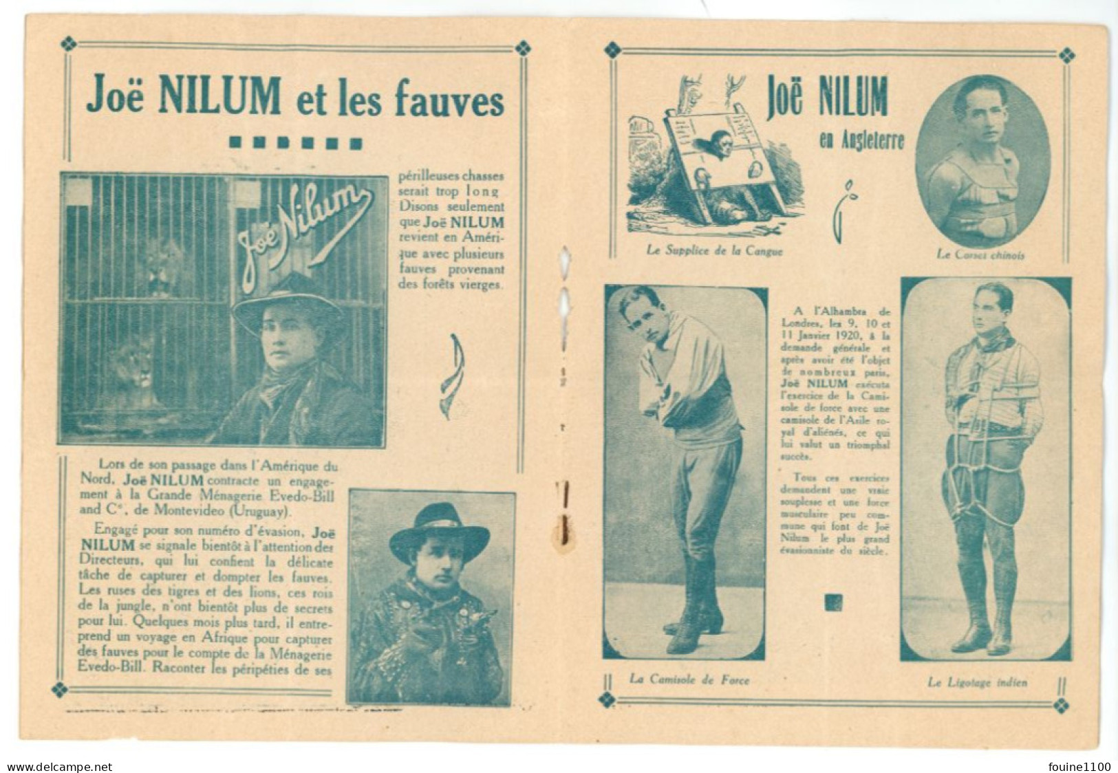 Fascicule Joë Nilum ( CIRQUE Circus ) L'insaisissable Cow-Boy , Publicité Théâtrale, Tour Du Monde à Cheval - Non Classés