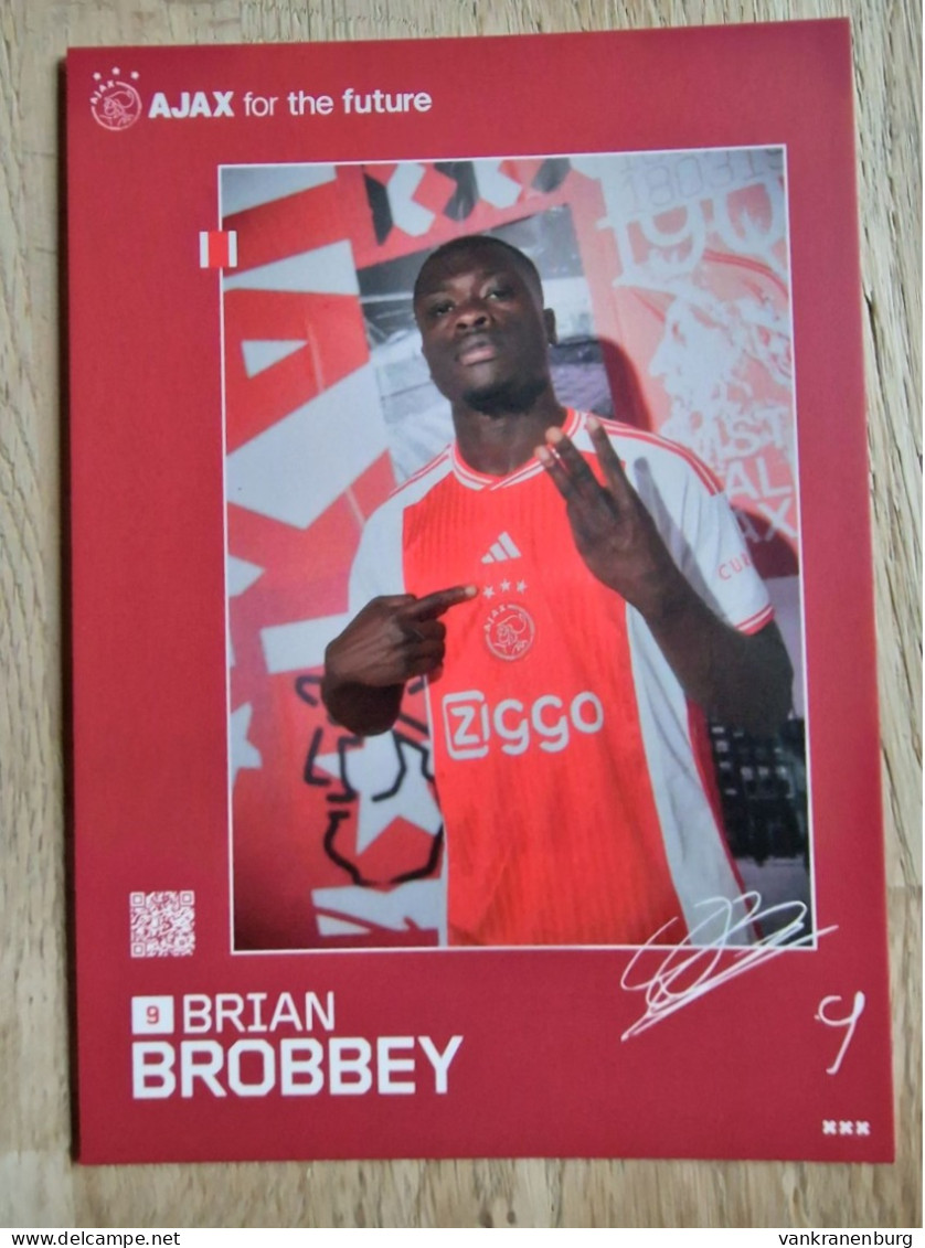 Card Brian Brobbey - Ajax Amsterdam - 2023-2024 - Football - Soccer - Voetbal - Fussball - Red Bull Leipzig AFC - Soccer
