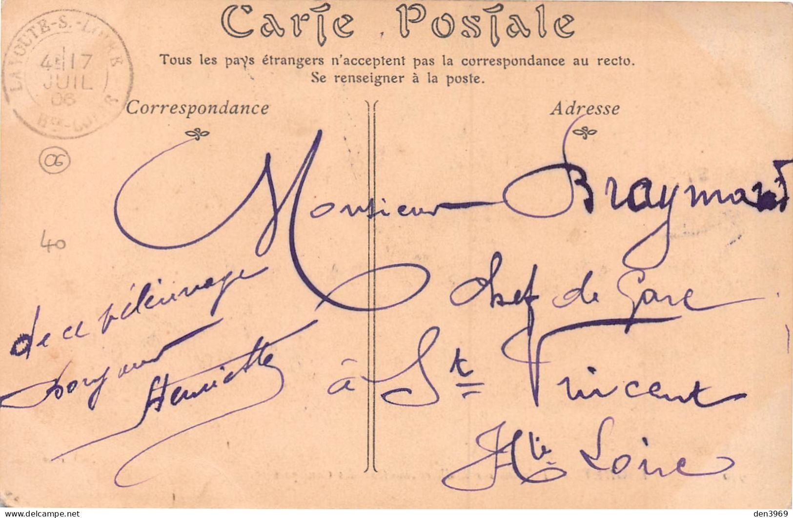 LAGHET (Alpes-Maritimes) Par La Trinité - Pèlerins Sur La Place Chantant Des Cantiques - Voyagé 1906 (2 Scans) - Other & Unclassified