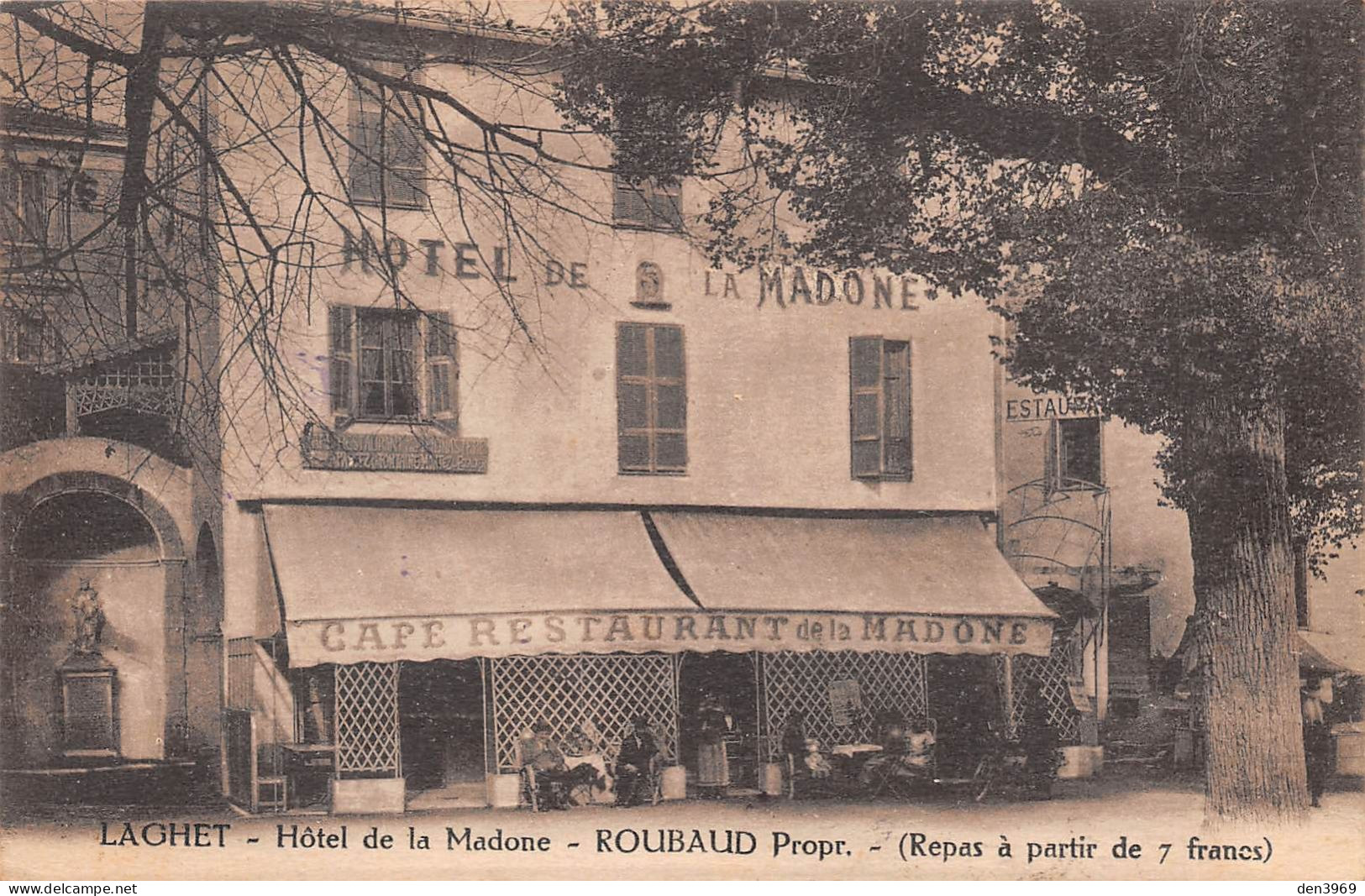 LAGHET (Alpes-Maritimes) Par La Trinité - Hôtel De La Madone, Roubaud - Café-Restaurant - Voyagé (2 Scans) - Other & Unclassified
