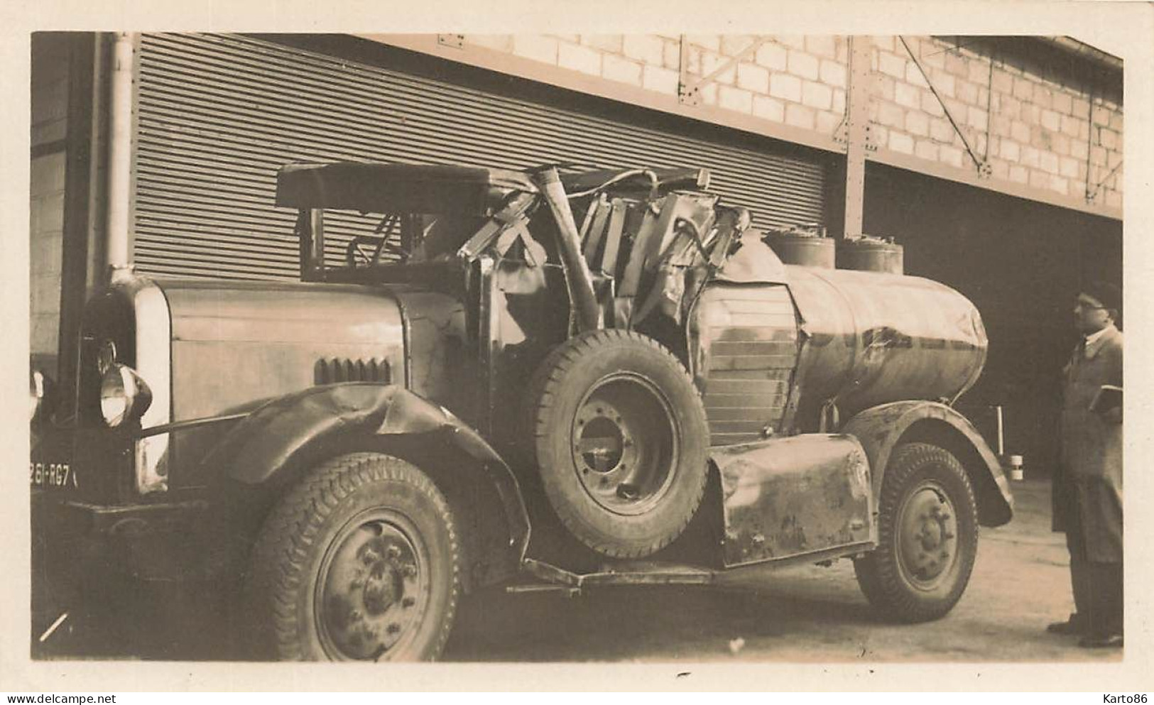 Camion Poids Lourds SHELL Marque Type Modèle ? * Accident * 2 Photos Anciennes Format 11.4x7cm - Trucks, Vans &  Lorries