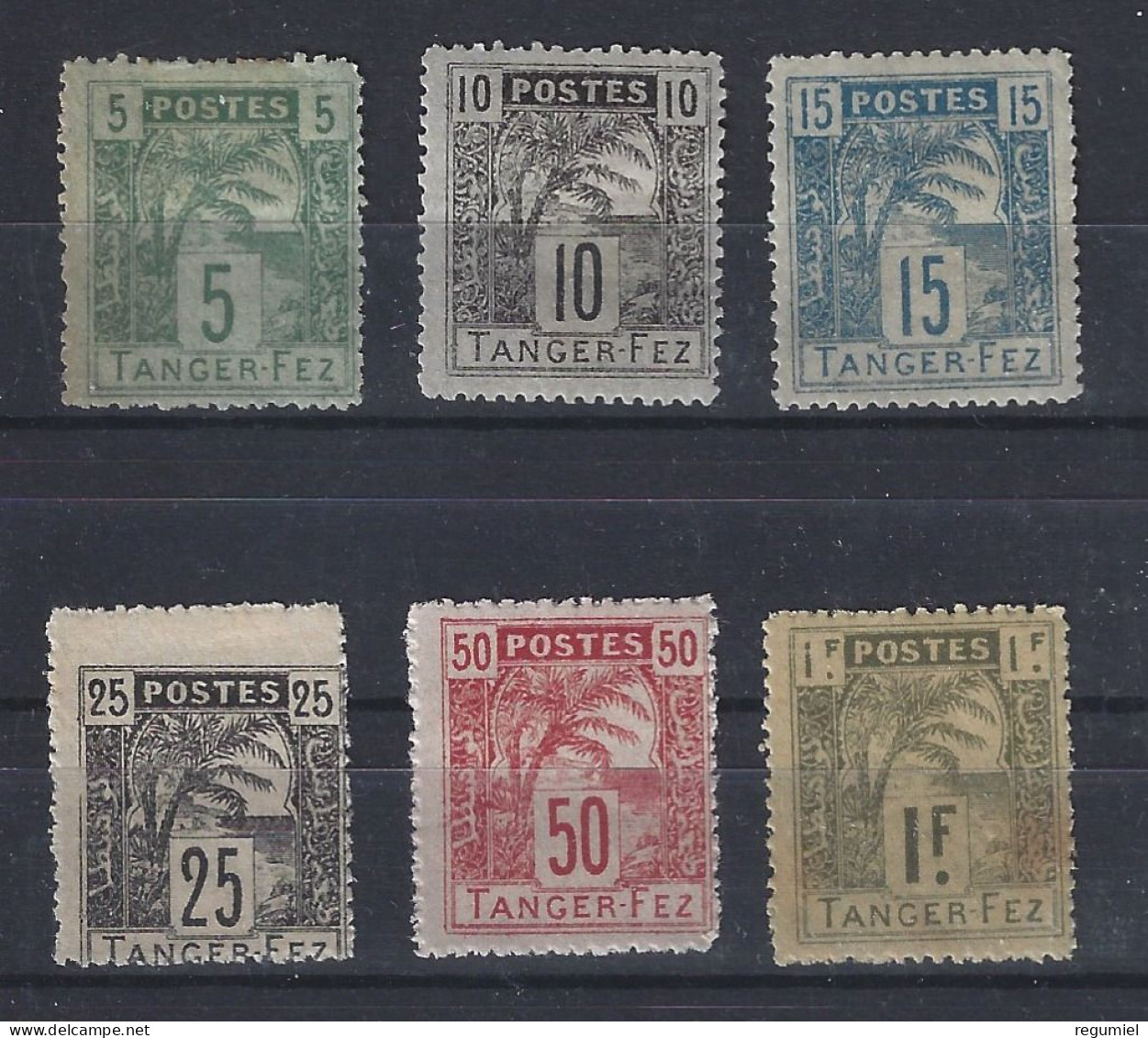 Maroc Tanger Fez 121/126 * Charnela. 1913. 1 Franco Oxido - Maroc (1956-...)