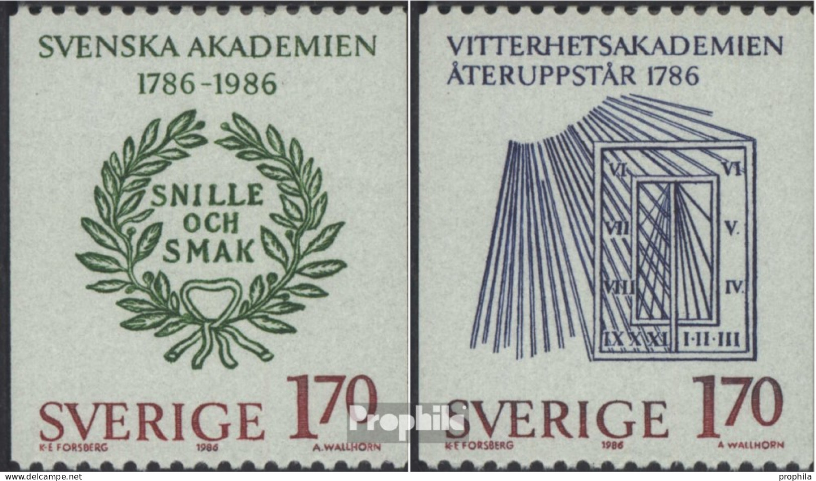 Schweden 1382-1383 (kompl.Ausg.) Postfrisch 1986 Schwedische Akademie - Nuevos