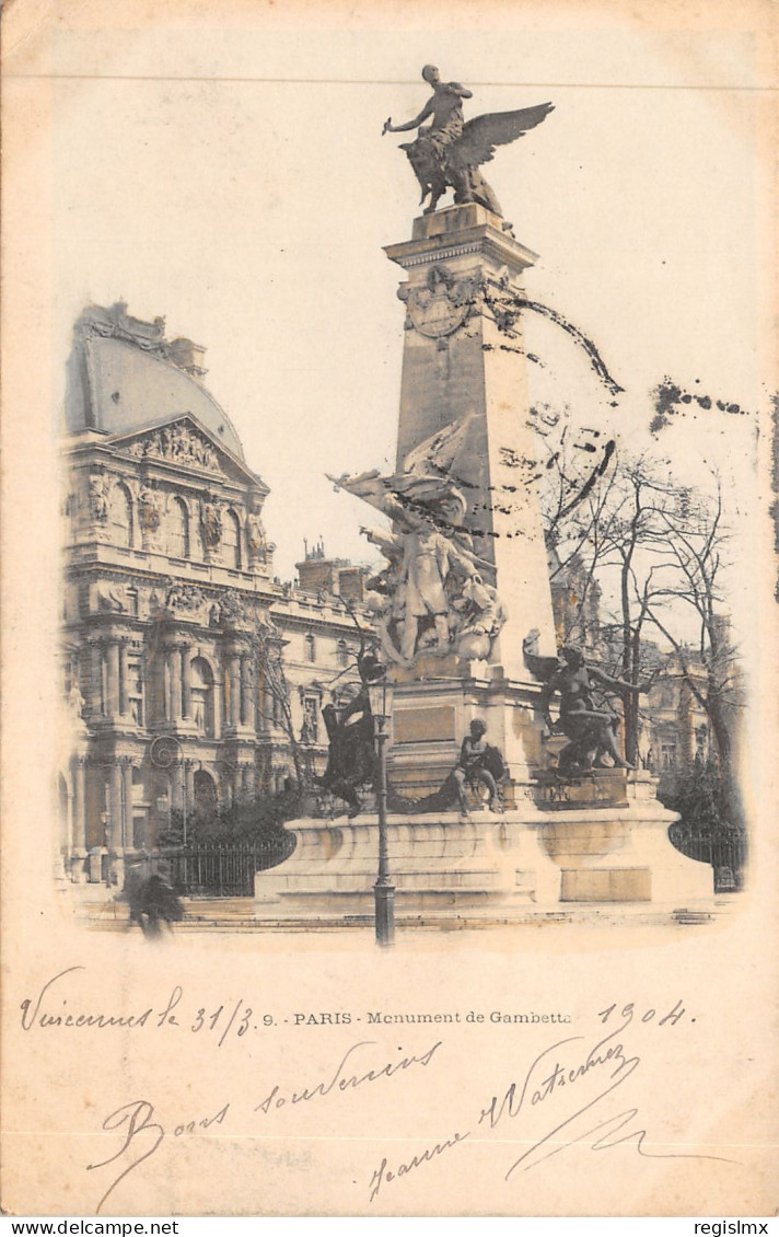 75-PARIS-XX-MONUMENT DE GAMBETTA-N°T2408-H/0197 - District 20