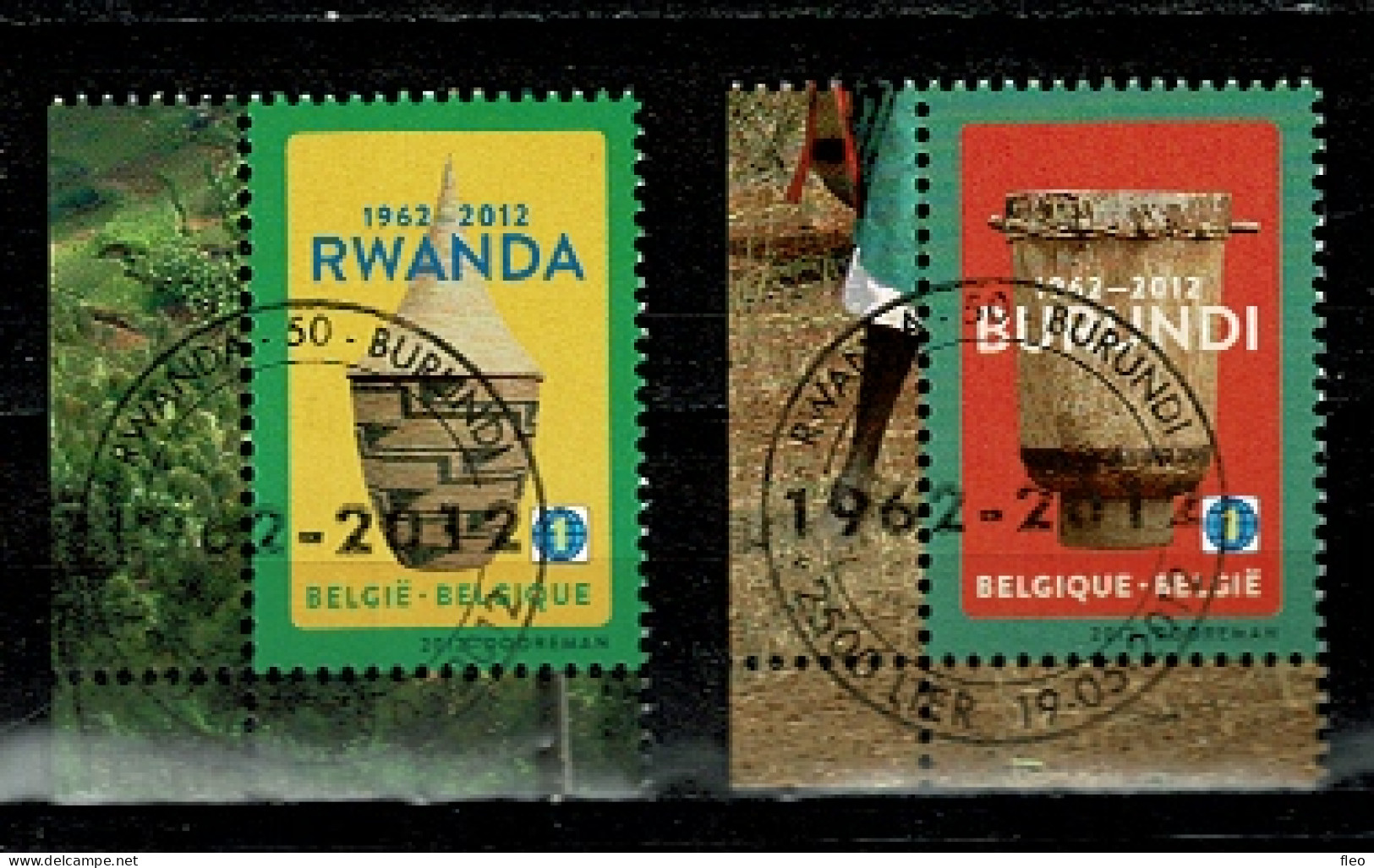 2012 4240/41 Postfris Met 1édag Stempel : HEEL MOOI ! MNH Avec Cachet 1er Jour "Rwanda Burundi 50 Ans Indépendance ..  " - Unused Stamps