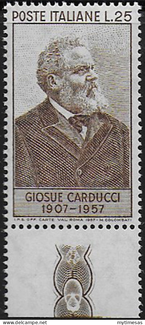 1957 Italia Carducci 65D 1v. MNH Sassone N. 819 - 1961-70: Mint/hinged