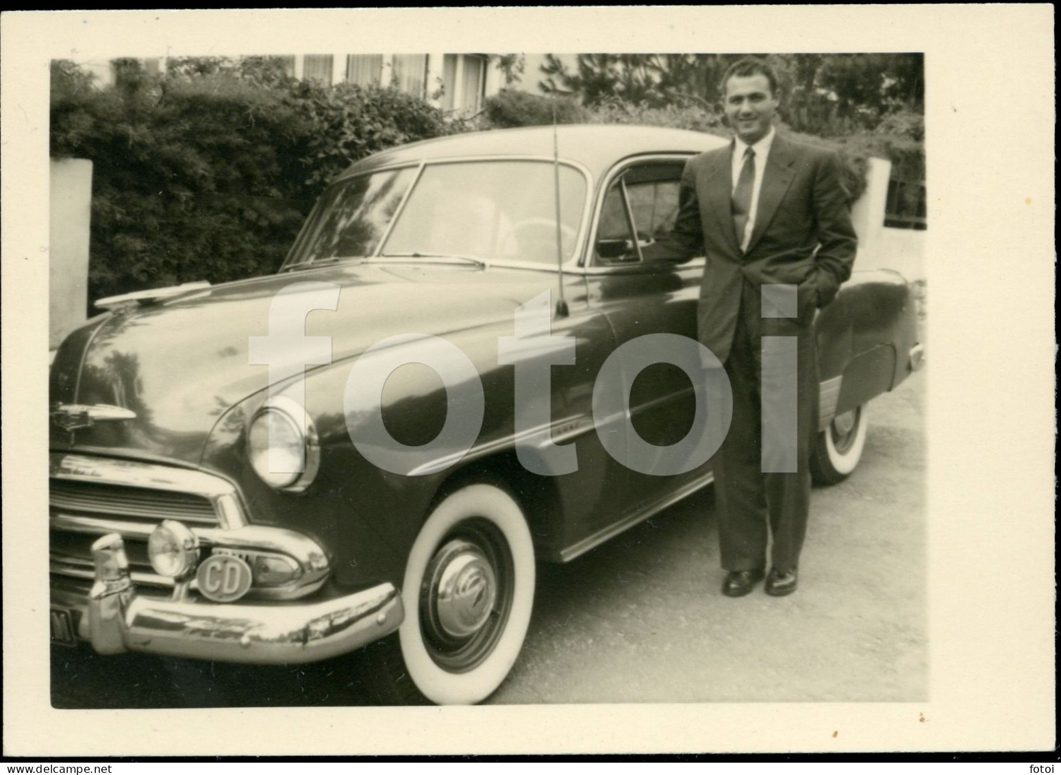 50s REAL PHOTO FOTO CHEVROLET CHEVY CAR DIPLOMATIC CORP AZORES AÇORES PORTUGAL AT8 - Automobiles