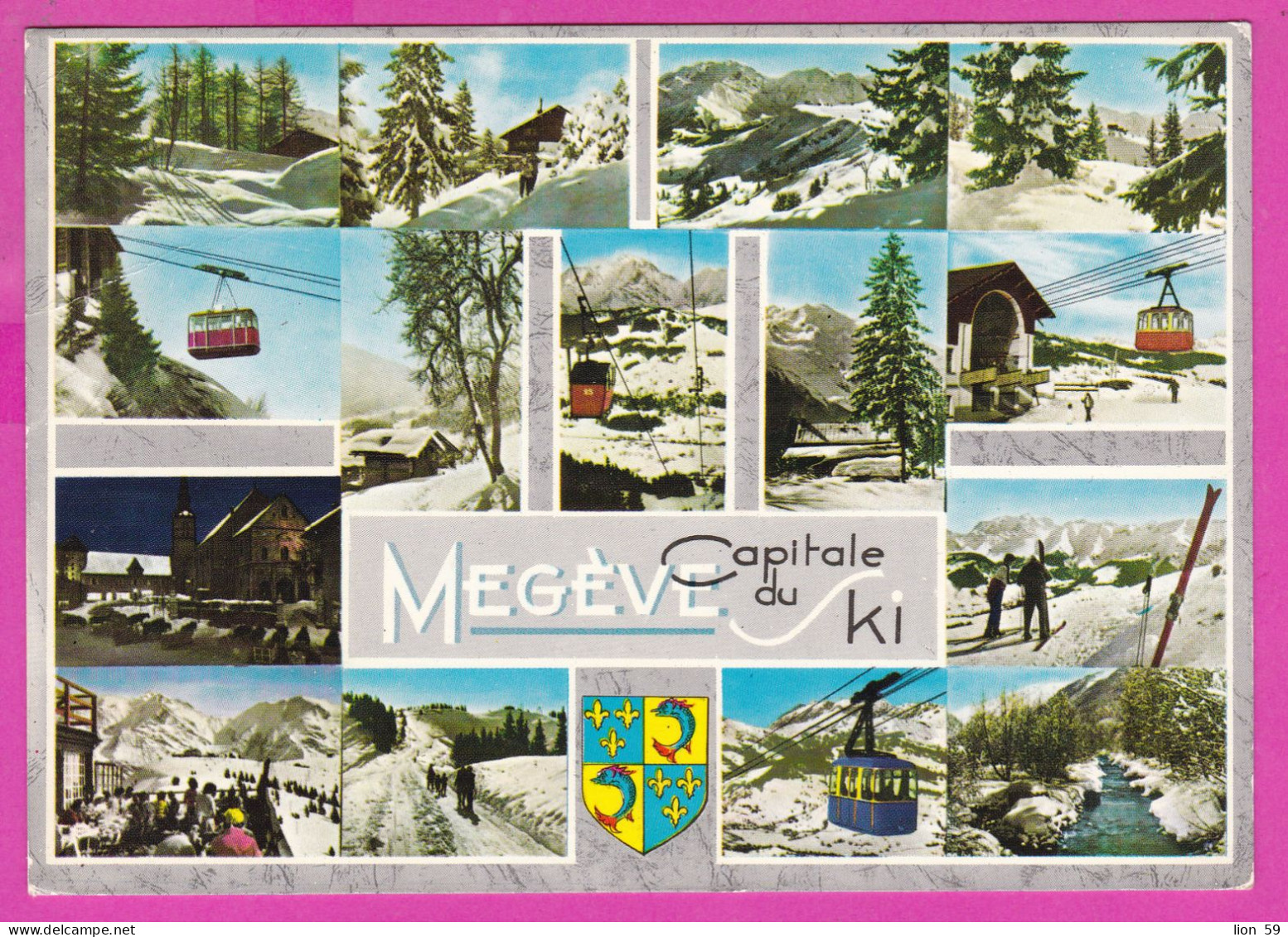 294182 / France - MEGEVE (Haute-Savoie) La Capitale Du Ski PC 1970 Ugine USED 0.30+0.30+0.30 Fr. Marianne De Cheffer - 1967-1970 Marianne De Cheffer