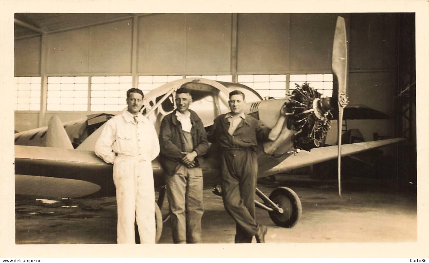 Aviation * Avion Marque Type Modèle ? & Aviateur * Aérodrome Hangar Mécanicien * Photo Ancienne Format 11.2x6.8cm - ....-1914: Precursors