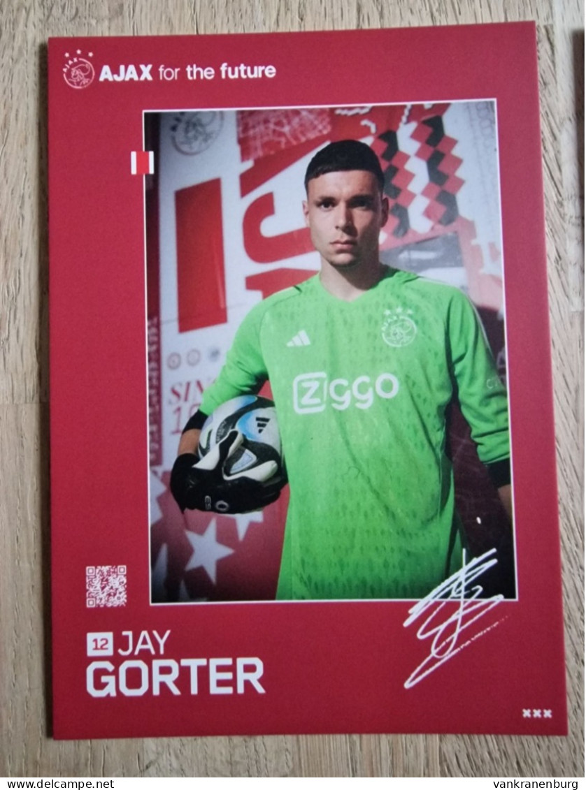 Card Jay Gorter - Ajax Amsterdam - 2023-2024 - Football - Soccer - Voetbal - Fussball - Go Ahead Eagles Aberdeen - Soccer