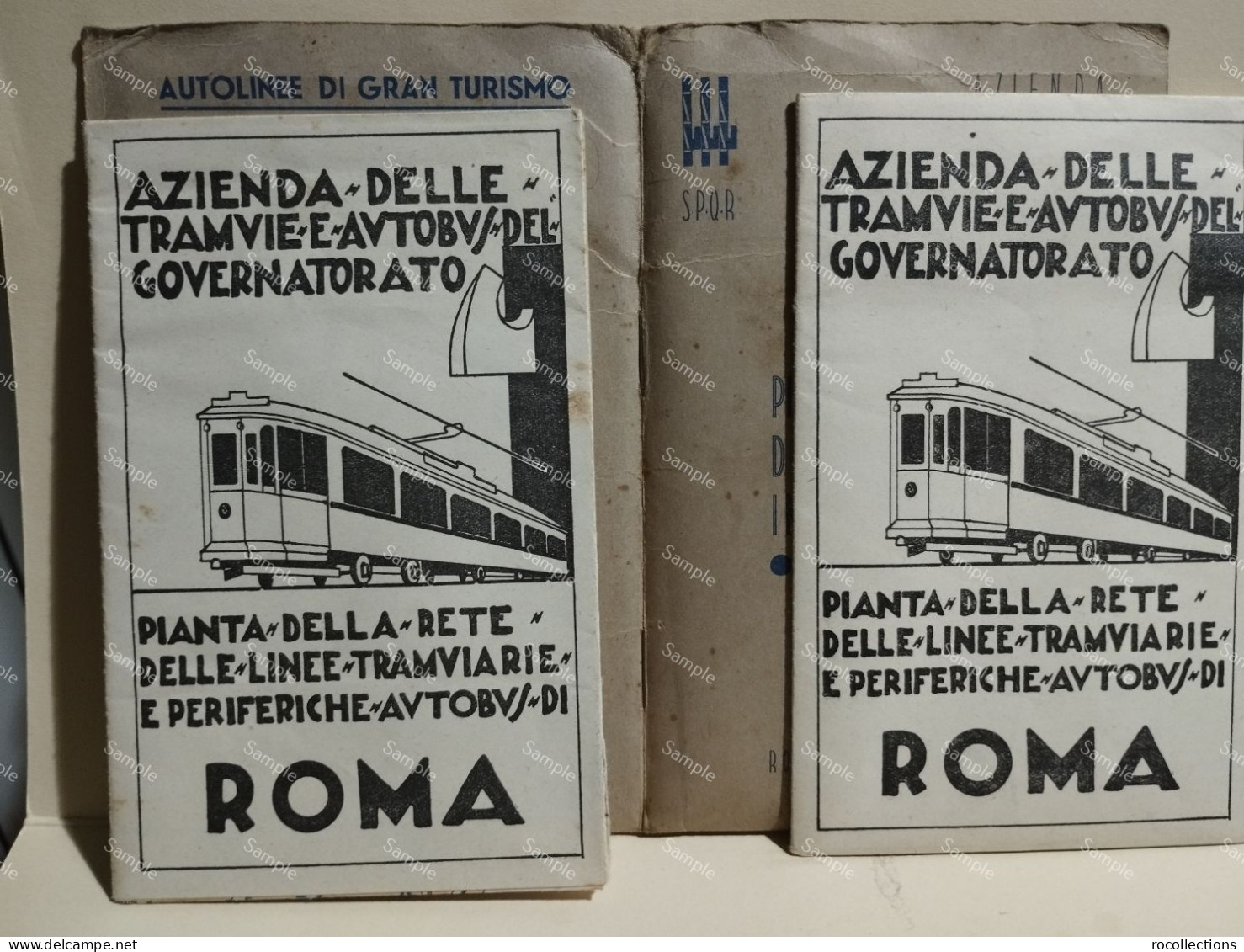 Italia Roma ATAC Tranvie Autobus S.P.Q.R. Piante Schematiche Maggio 1937. Astuccio Con Le 2 Piante Ripiegate - Wegenkaarten