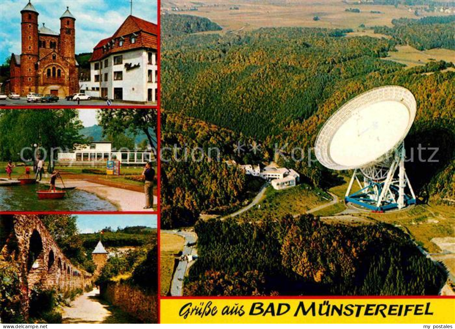 72686237 Bad Muenstereifel Roman  Stiftskirche Kurpark Wehrmauer Radioteleskop E - Bad Münstereifel