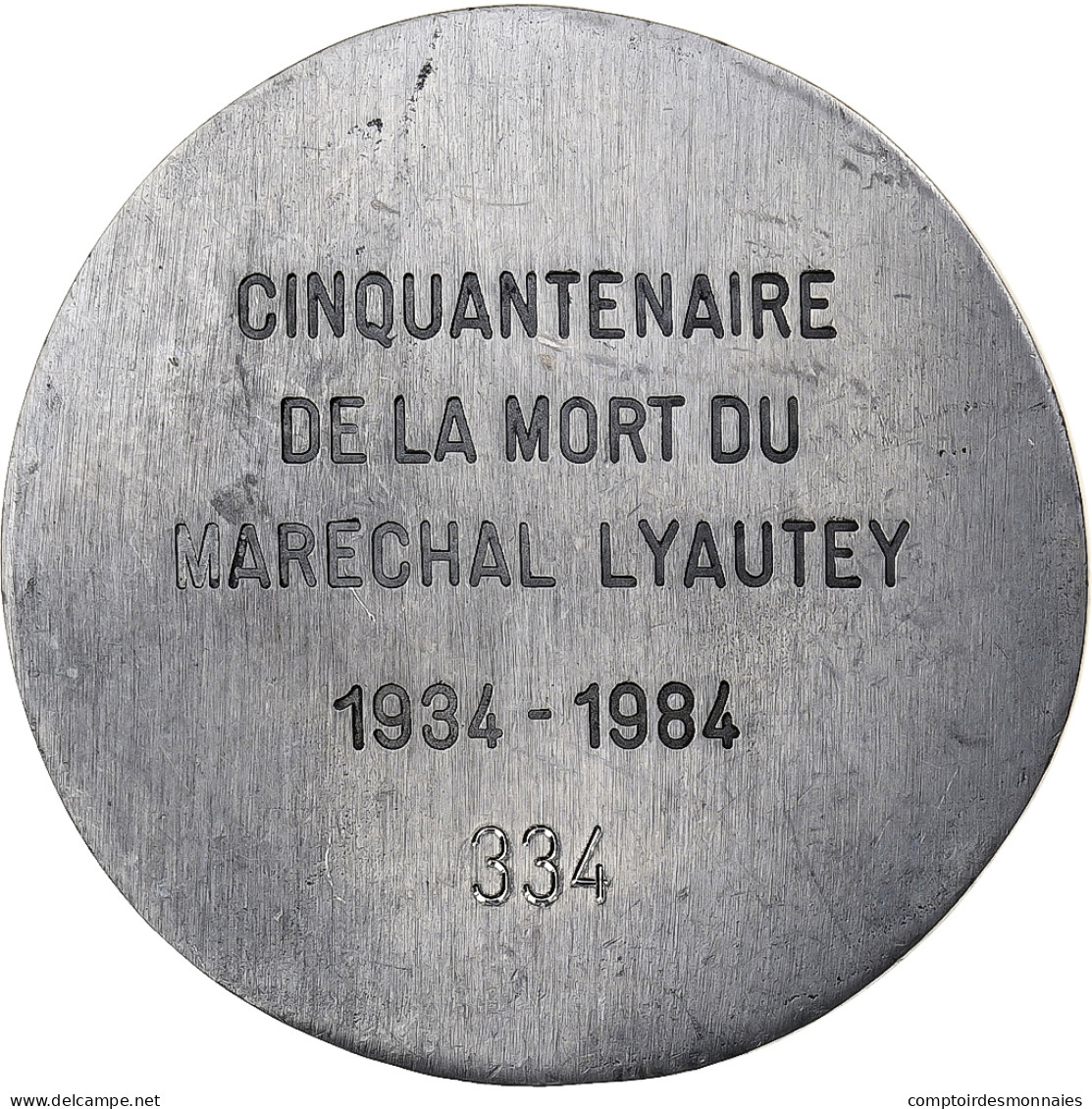 France, Médaille, Cinquantenaire De La Mort Du Maréchal Lyautey, 1984, Bronze - Autres & Non Classés