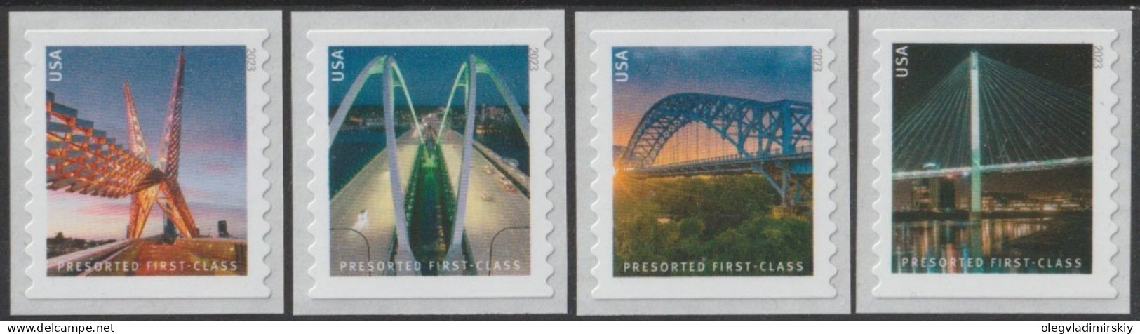 USA 2023 Bridges Definitives Set Of 4 Stamps MNH - Ponts