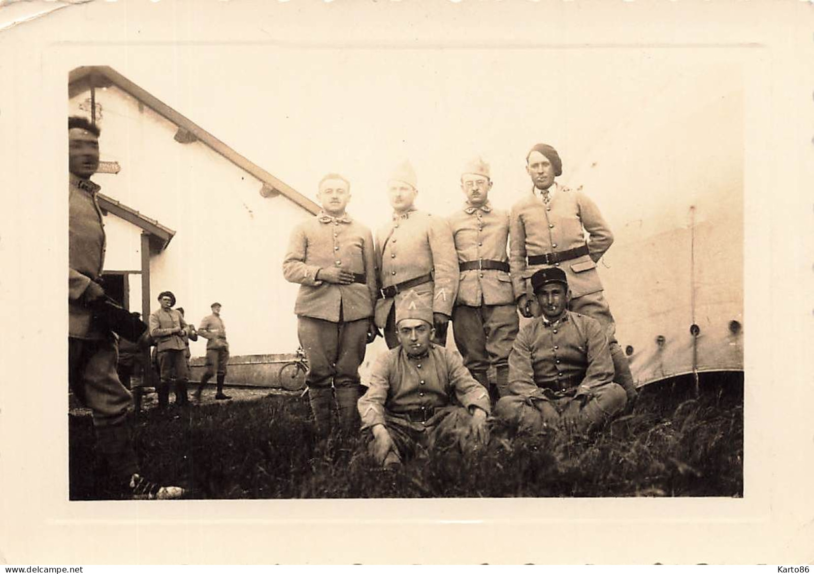 camp du larzac , la cavalerie * 8 photos anciennes 1937 * militaria régiment militaire soldats * 10.4x7.2cm