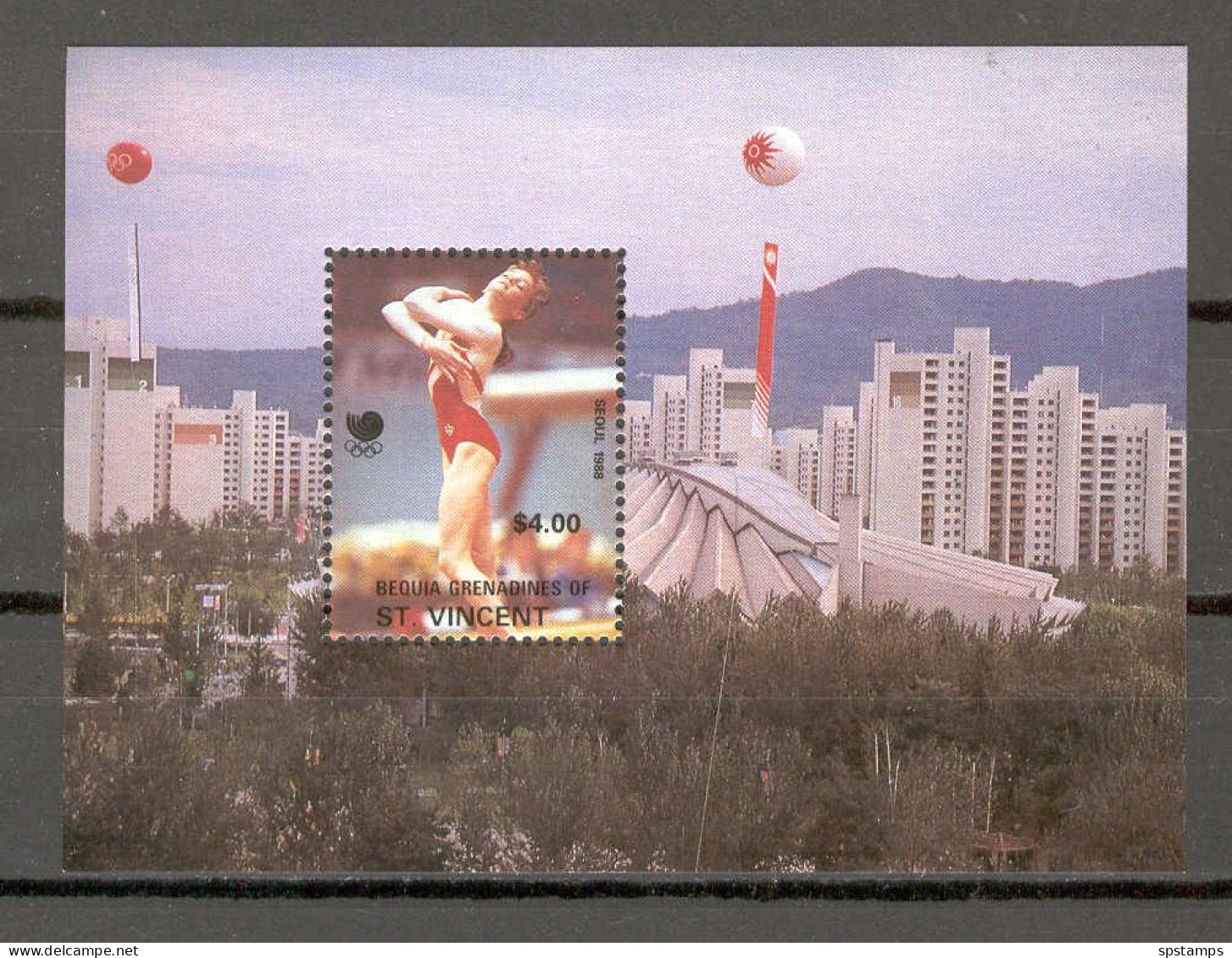 Bequia 1988 Olympic Games SEOUL MS #1 MNH - St.Vincent (1979-...)
