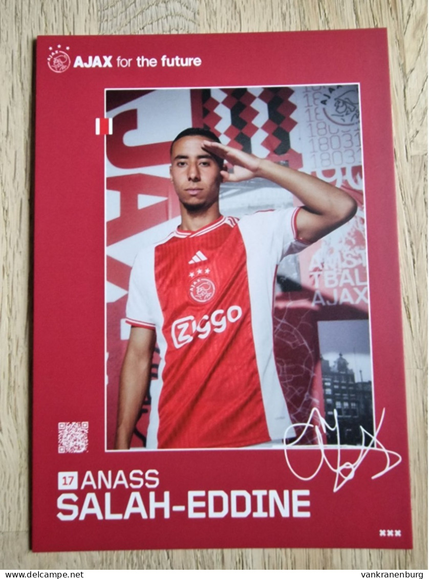 Card Anass Salah-Eddine - Ajax Amsterdam - 2023-2024 - Football - Soccer - Voetbal - Fussball - FC Twente AZ Alkmaar - Soccer