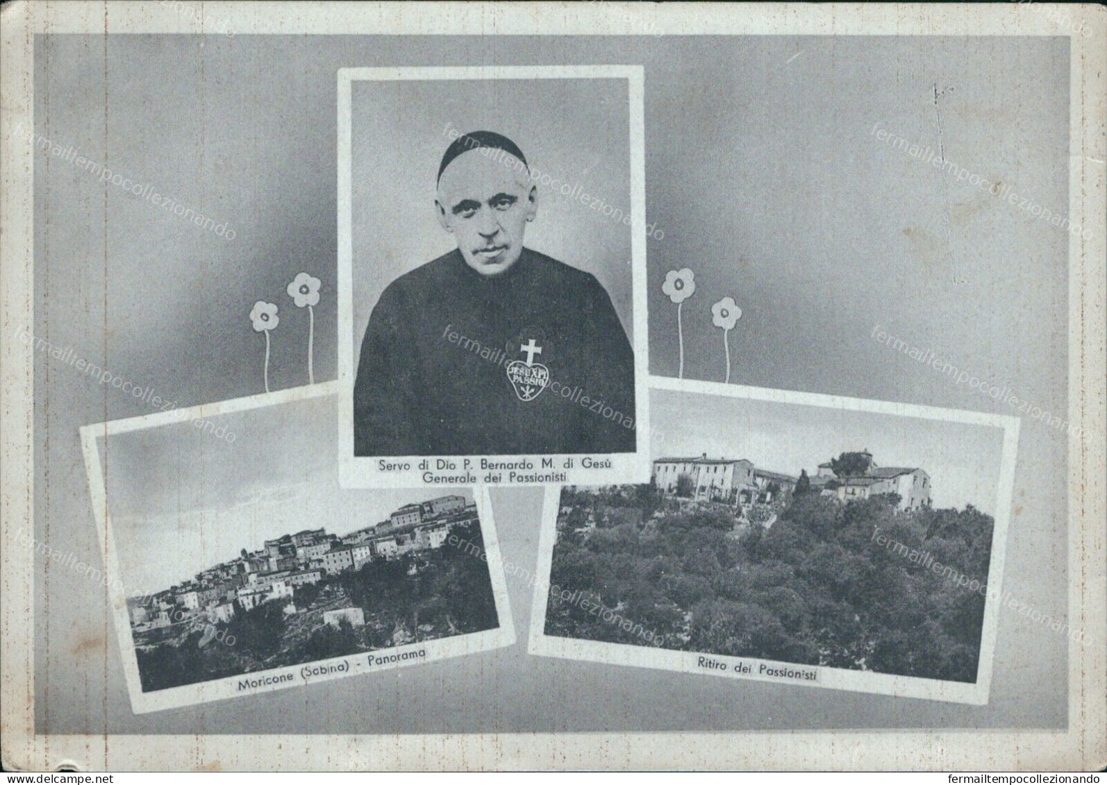 Cr367 Cartolina Moricone Sabina Panorama Padre Bernardo Rieti Lazio 1946 - Rieti