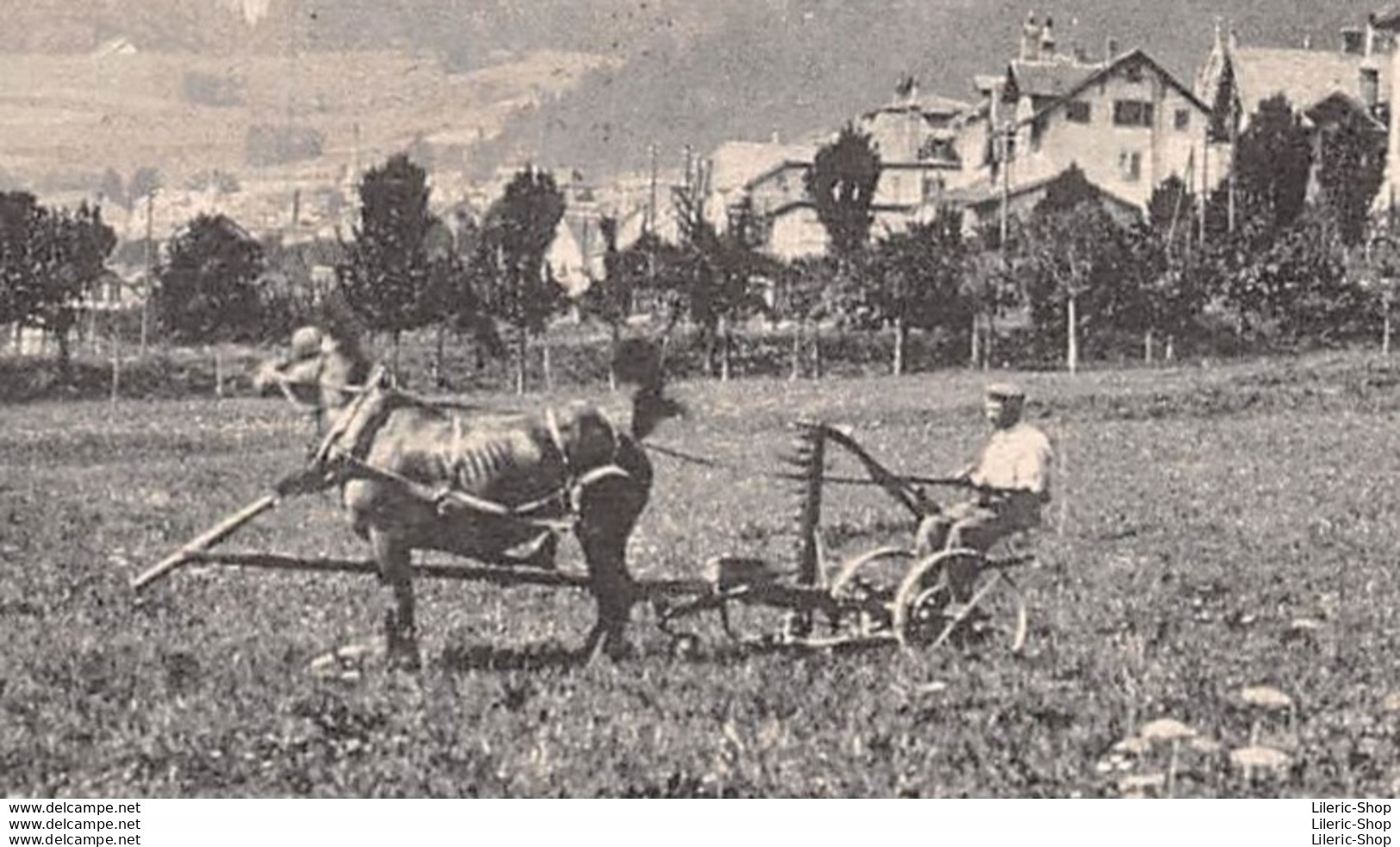 SCHWEIZ►CPA►1908►CERNIER►VUE GÉNÉRALE►ATTELAGE + FAUCHEUSE ►ÉDIT. HUGUENIN ET GRIVAZ, NEUCHÂTEL - Neuchâtel