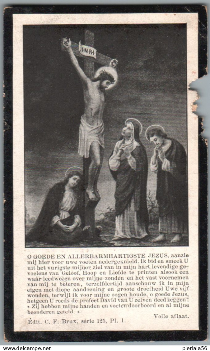 Bidprentje Gentbrugge - Waldack Marie Adolphine (1856-1921) Beschadigd - Devotion Images