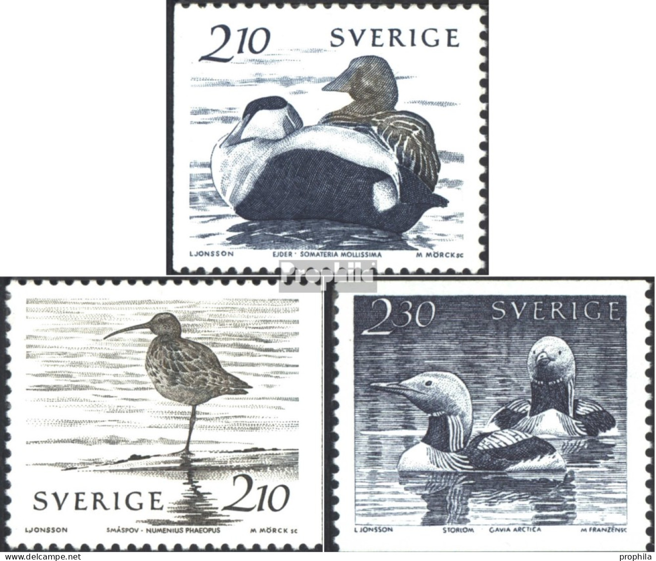 Schweden 1376-1378 (kompl.Ausg.) Postfrisch 1986 Wasservögel - Unused Stamps