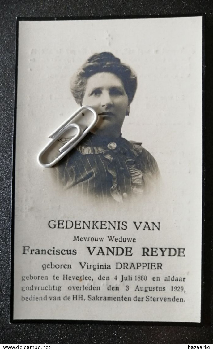 VIRGINIA DRAPPIER ° HEVERLEE 1860 + 1929  / FRANCISCUS VANDE REYDE - Andachtsbilder