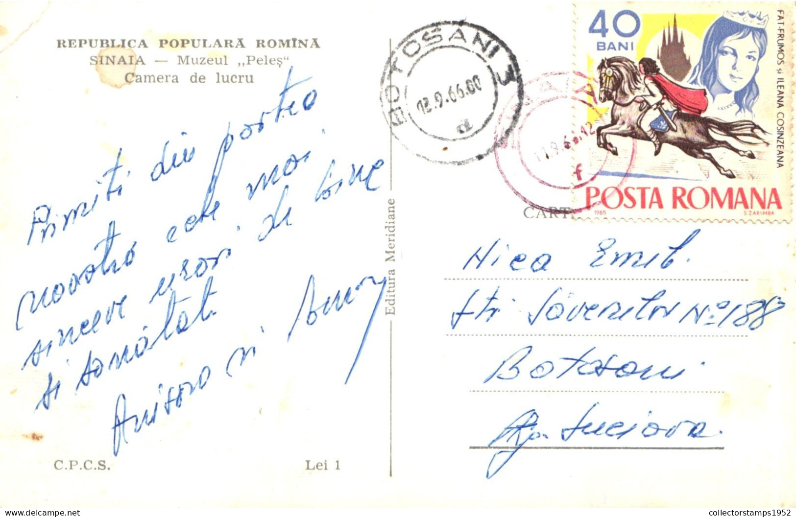 SINAIA, MUZEUL PELES, ARHITECTURA, ROMANIA, POSTCARD - Roumanie