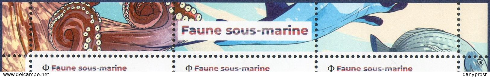 FR 2024-  Haut Titré Illustré  " EUROPA - Faune Sous - Marine " 1 Bande 3ex à 1.96 €  - Neuf** - Unused Stamps