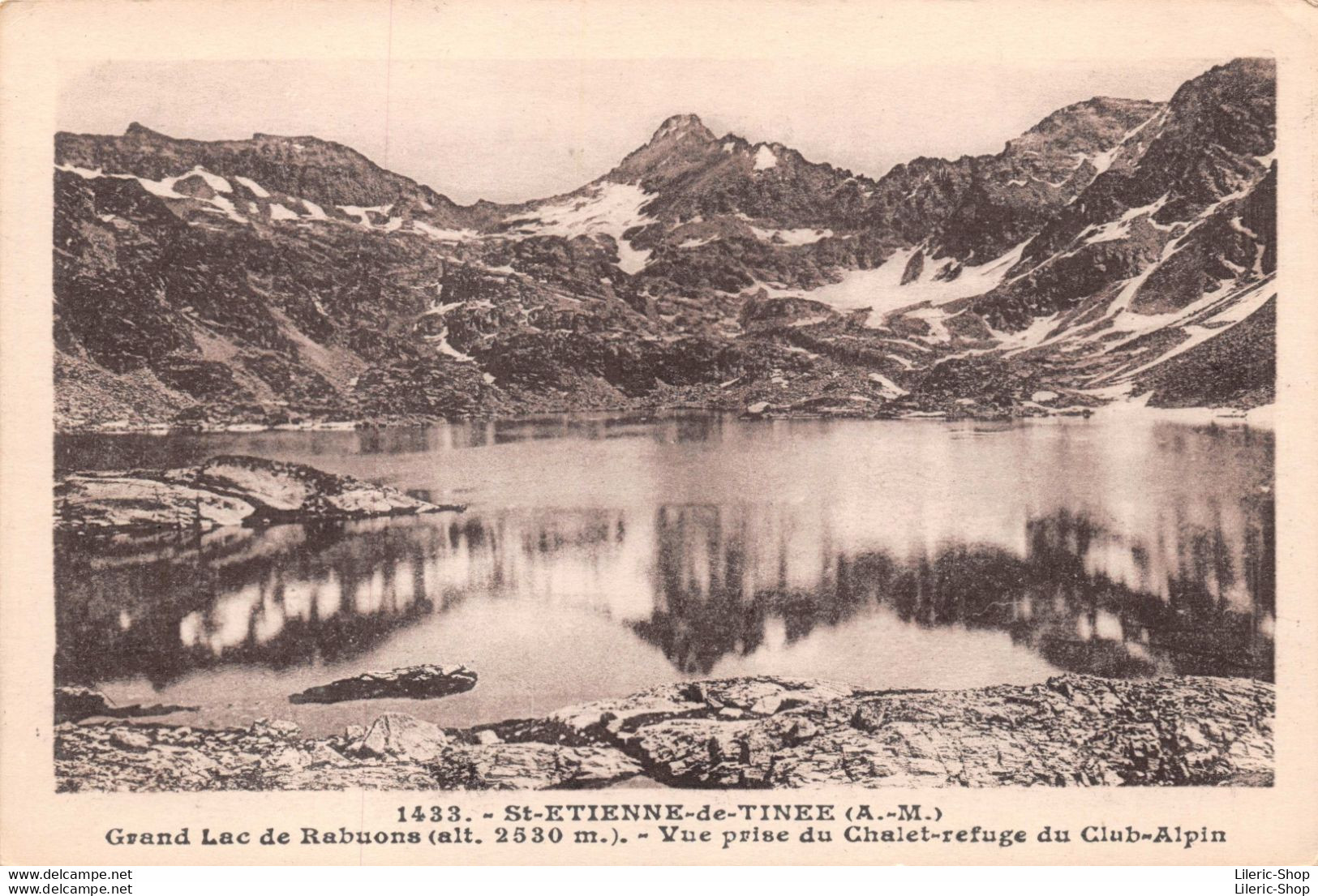 [06] St-ETIENNE-de-TINEE - Grand Lac De Rabuons - Vue Prise Du Chalet-refuge Du Club CPA ± 1930 ♥♥♥ - Saint-Etienne-de-Tinée