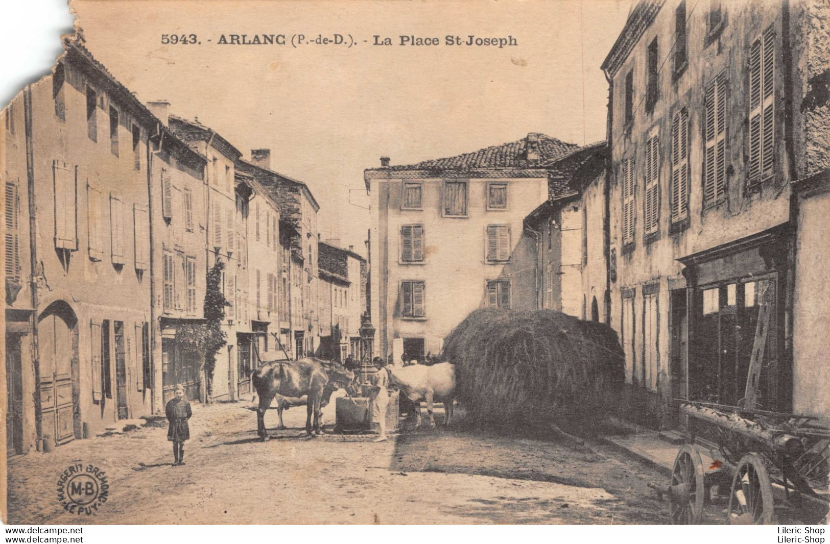 [63]  ARLANC - La Place St Joseph -  CPA Accidentée ± 1930 ♠♠♠ - Autres & Non Classés