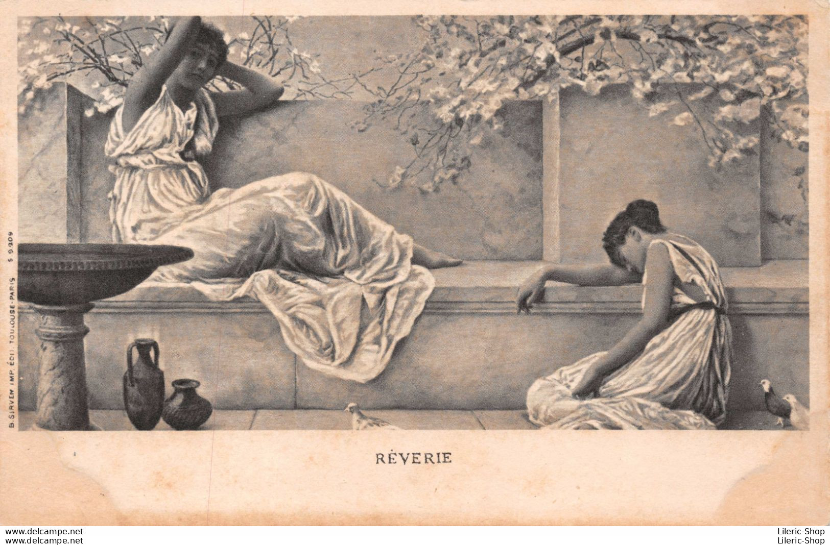 Fantaisie // Femmes // REVERIE - 2 Jeunes Femmes Romaines Endormies Dans L'Atrium Ed. B Sirven - Dos Simple ♥♥♥ - Chats