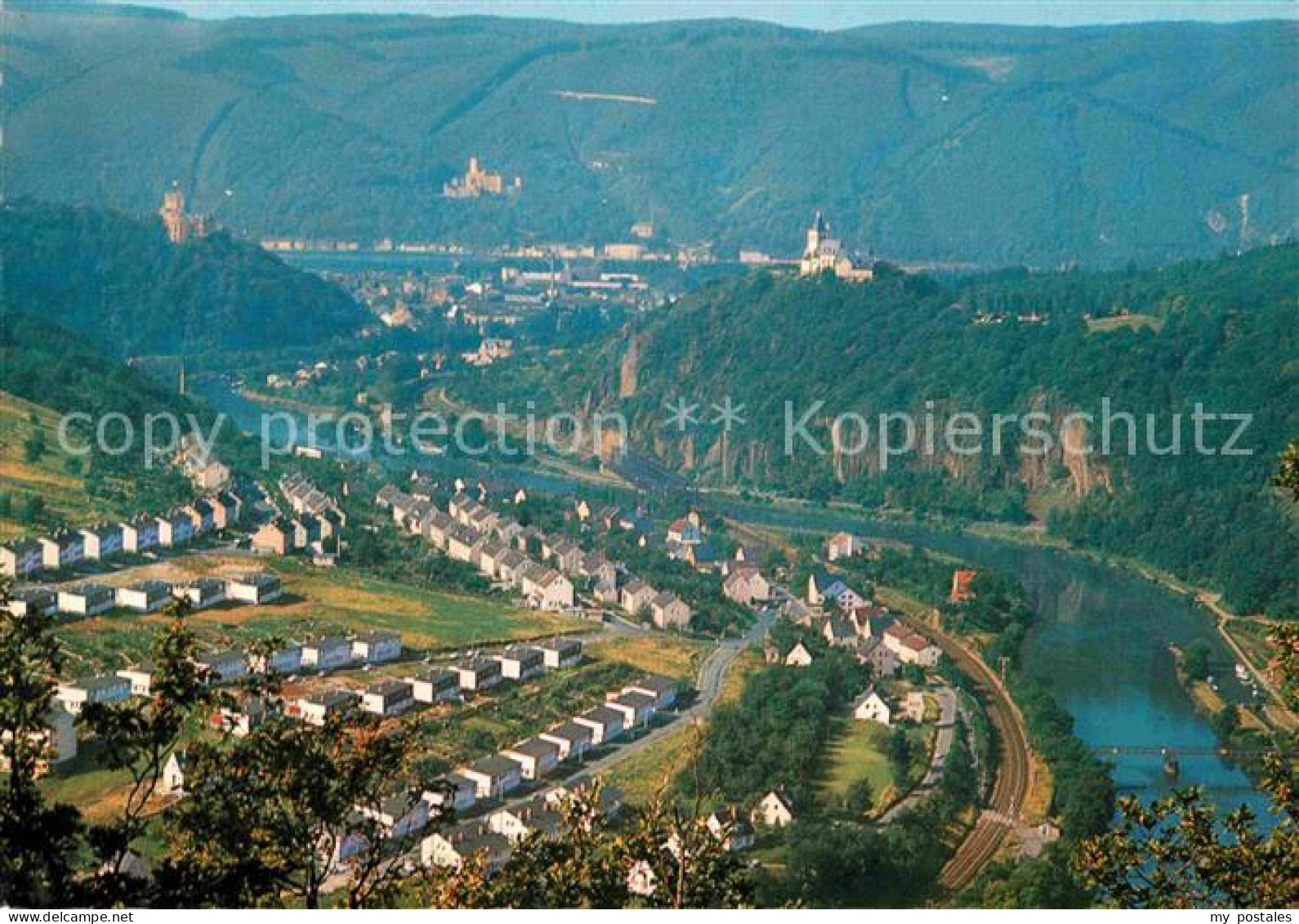 72683896 Lahnstein Fliegeraufnahme Mit Burg Lehneck Schloss Stolzenfels Und Alle - Lahnstein