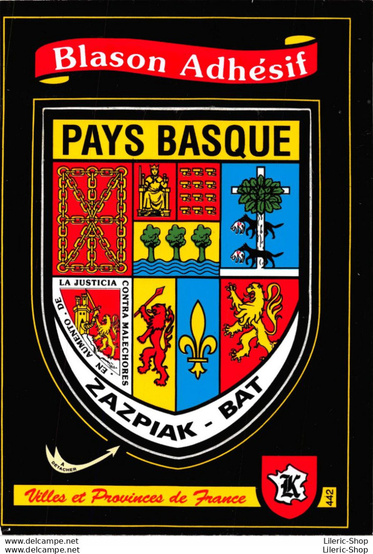 PAYS BASQUE -  Cpm Autocollant Adhésif Blason écusson -  ♥♥♥ - Midi-Pyrénées