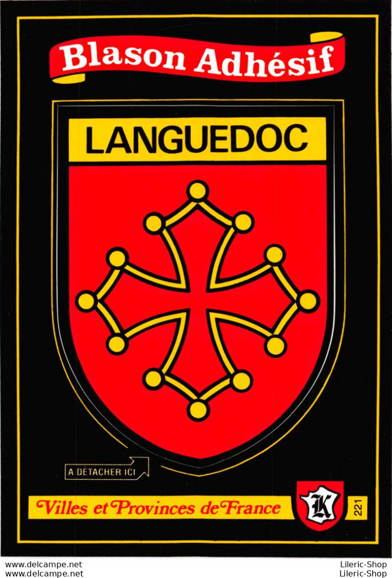 LANGUEDOC -  Cpm Autocollant Adhésif Blason écusson -  ♥♥♥ - Languedoc-Roussillon