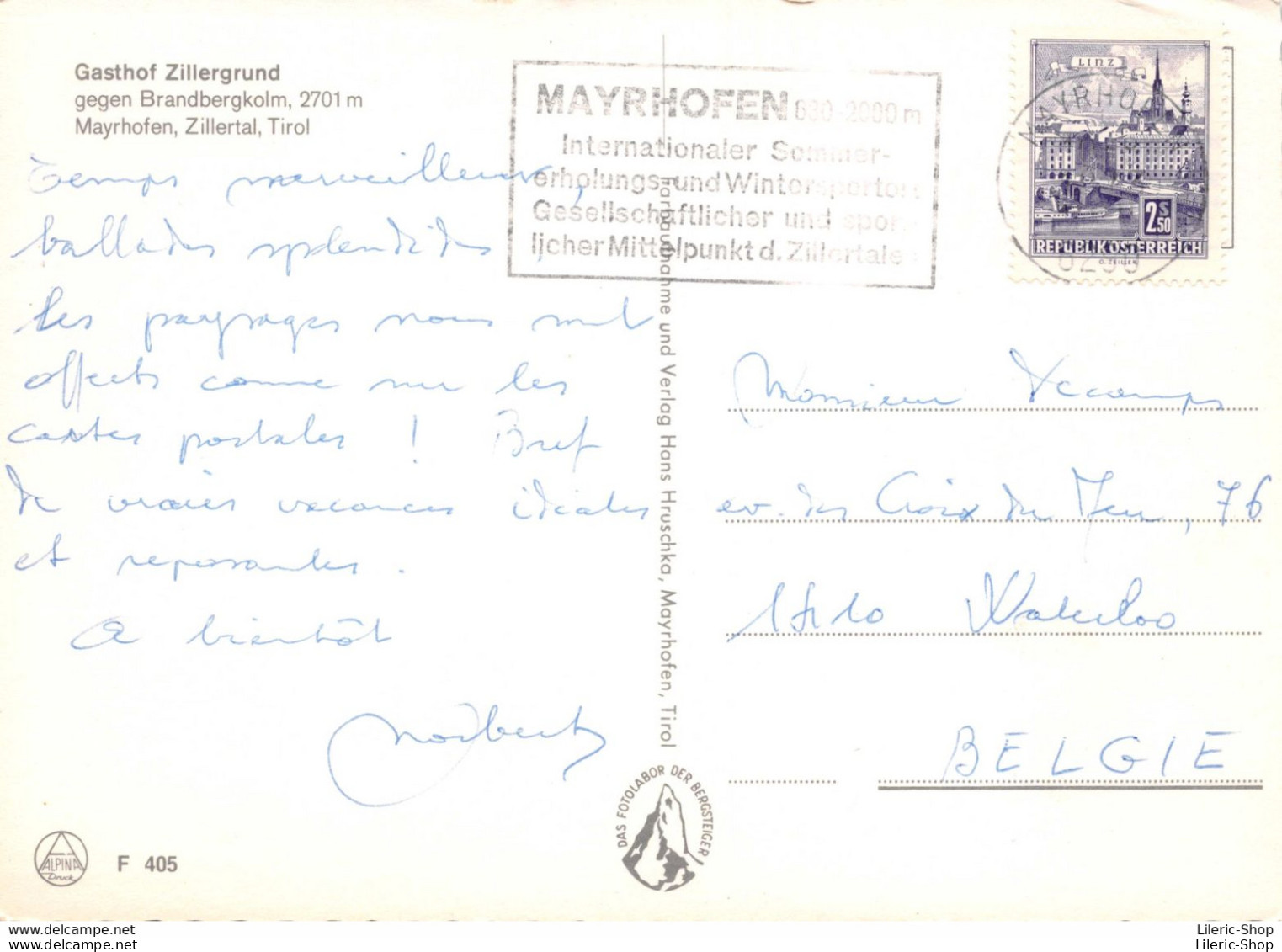 Autriche > Tyrol > Zillertal - Mayrhofen - Gasthof Und Pension 'Zillergrund' Cpsm GF1962 ♥♥♥ - Zillertal