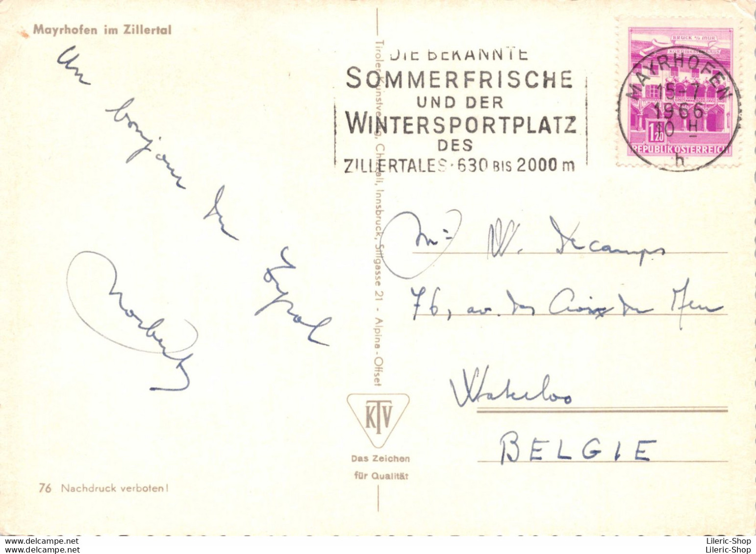 Autriche > Tyrol -  Mayrhofen Im Zillertal - Gasthof  "Neue Post" -  Auto Vw Cox -  Cpsm GF 1966 ♦♦♦ - Zillertal