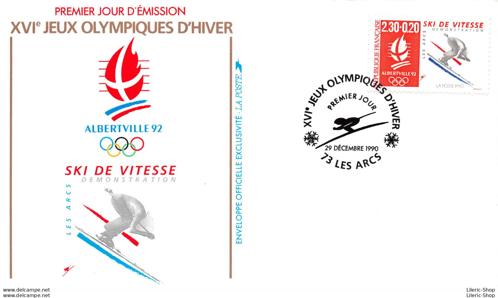 Premier Jour D'émission - FDC - Alberville 1992 - Jeux Olympiques D'hiver - Lot De 10 Enveloppes Différentes -  ♥♥♥ - 1990-1999