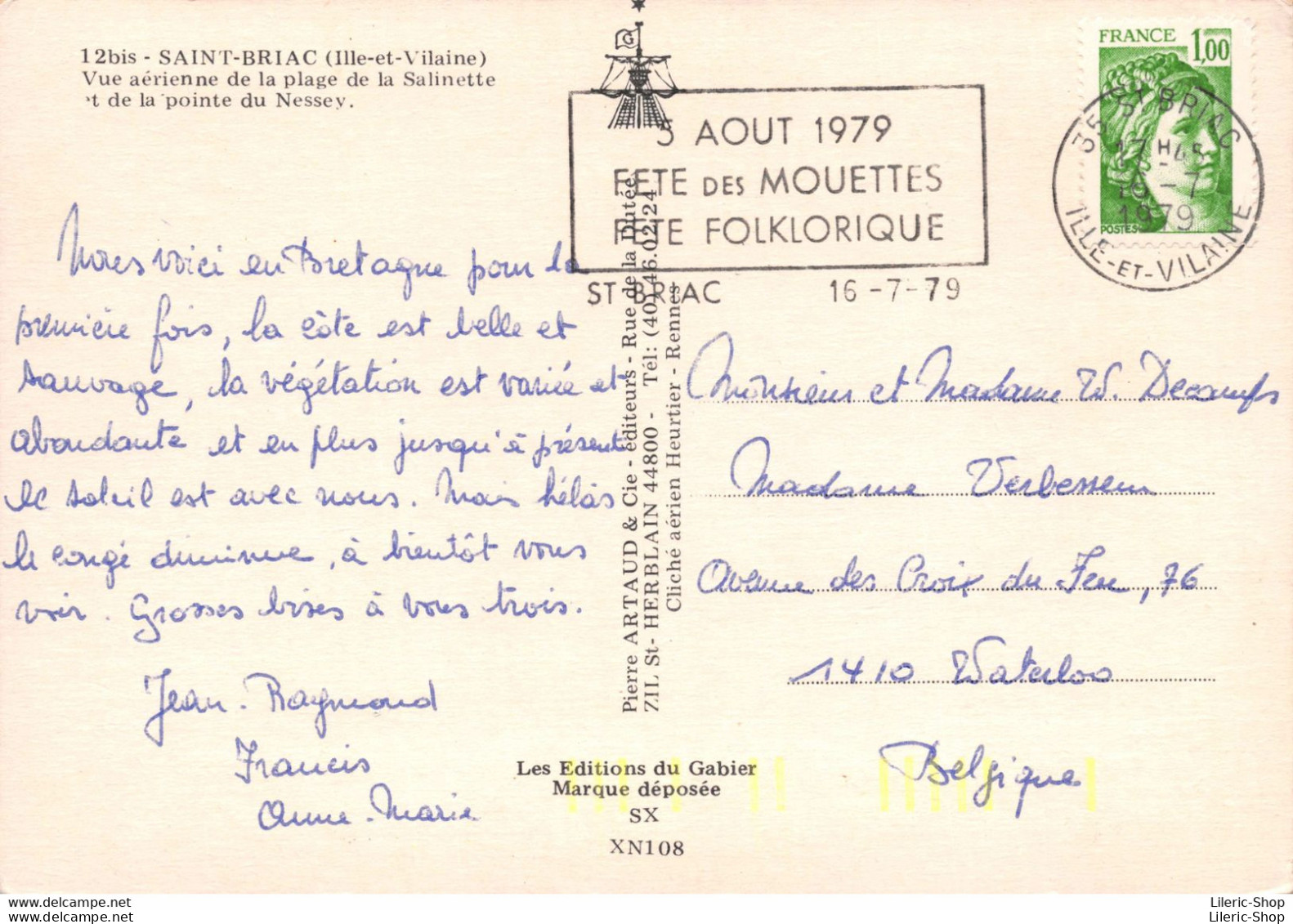 [35]  SAINT-BRIAC - Vue Aérienne De La Plage De La Salinette Et De La Pointe Du Nessey Cpm GF 1979 ♥♥♥ - Saint-Briac