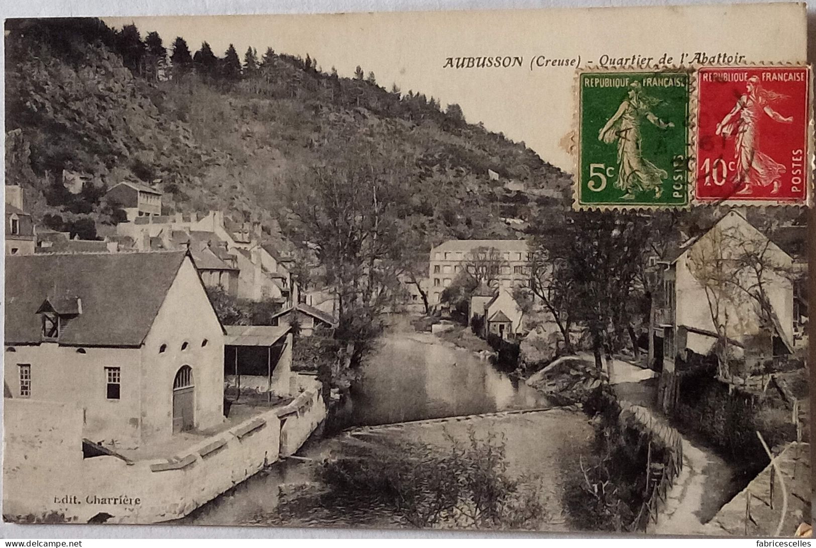 CPA Circulée 1920,  Aubusson (Creuse) - Quartier De L'Abattoir  (76) - Aubusson