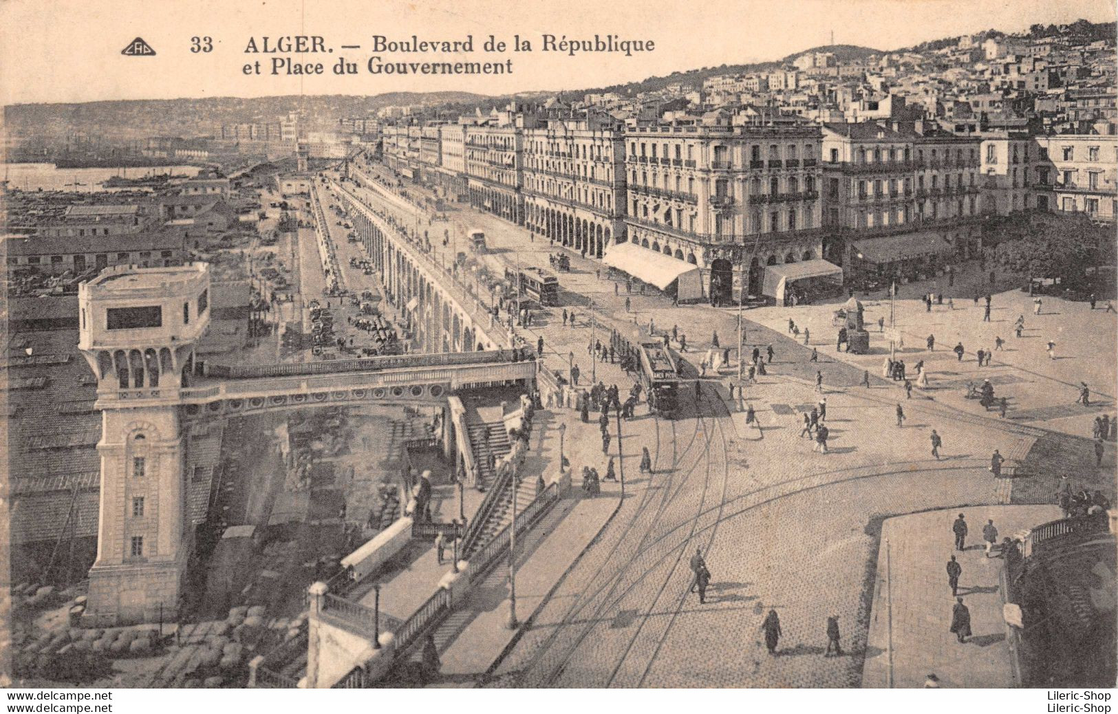 ALGER  Boulevard De La République Et Place Du Gouvernement -  N°33 CAP  Cpa  1933 ♥♥♥ - Algiers